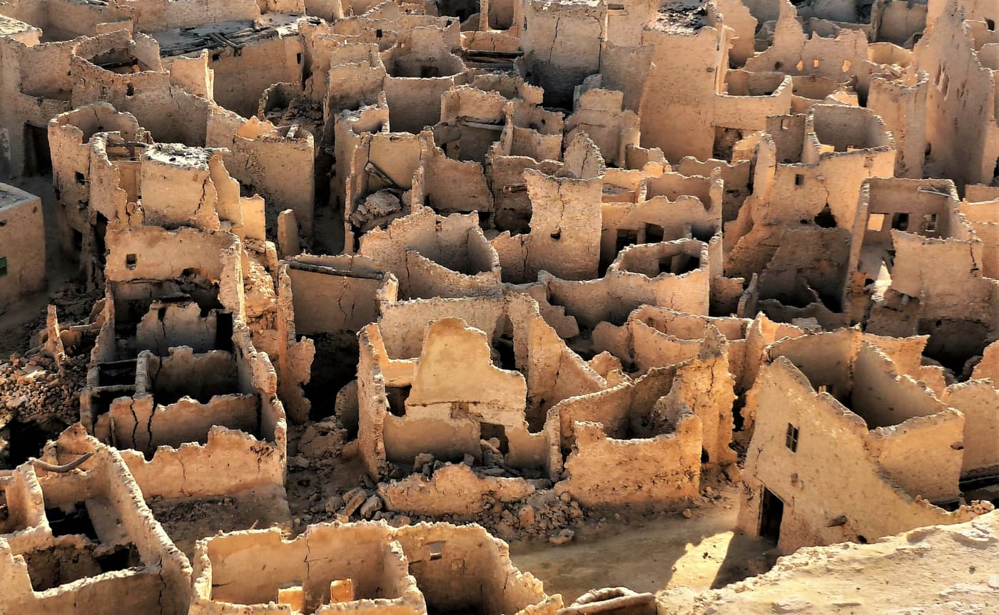 Lehmziegelruinen der Altstadt Shali in der Oase Siwa